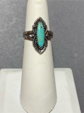 Vintage sterling silver blue turquoise ring size 5